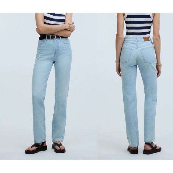 Madewell The '90s Straight Jeans High Rise Straight Leg Ward Wash Denim NWT 25 - Picture 1 of 10